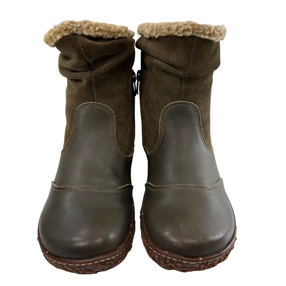 El Naturalista Nido Slouch Boot Womens Size 7 Olive Green Ankle Leather Suede - Picture 2 of 10